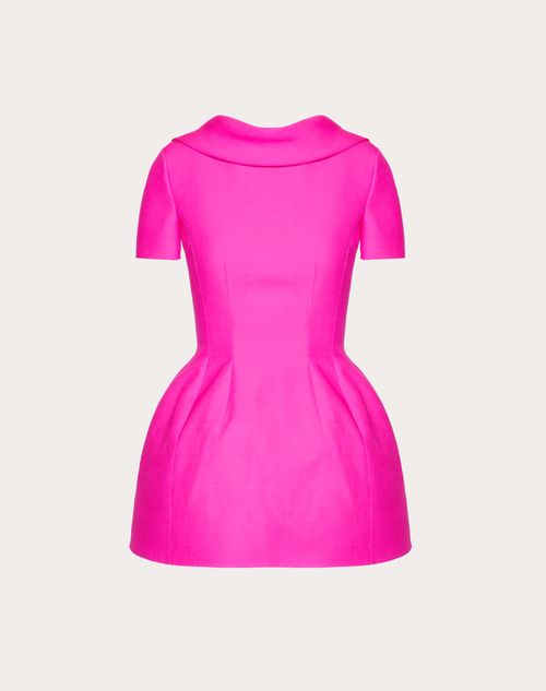 Crepe Couture Short Dress With Bow Detail for Woman in Pink Pp