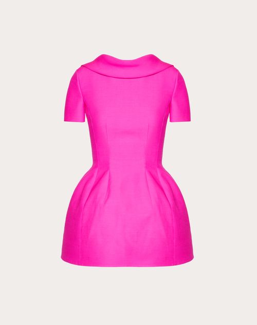 Valentino - Kurzes Crepe Couture Kleid Mit Schleife - Pink Pp - Frau - Shelve - Pap Pink Pp