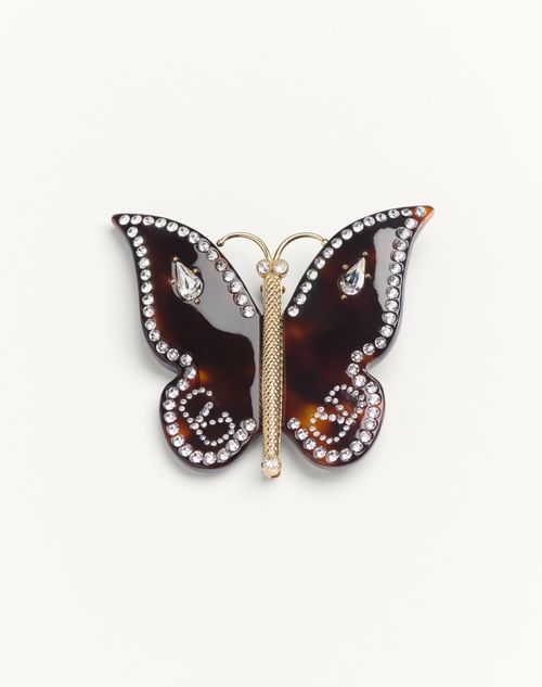 Valentino Garavani - Valentino Garavani Bellailes Brooch In Metal, Resin And Crystals - Multicolour - Man - Accessories