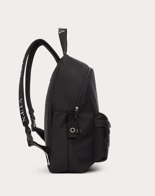 Vltn Nylon Backpack for Man in Black/white