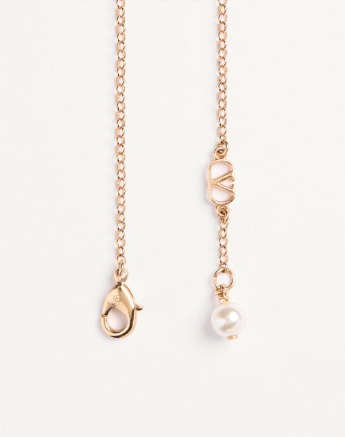 Valentino Garavani - オヴァレット メタル X エナメル X スワロフスキー®パール ブレスレット
 - ゴールド/ローズ - ウィメンズ - ジュエリー