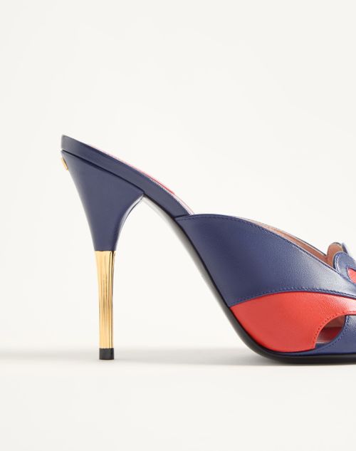 Valentino Garavani - Éoline Kidskin Slide Sandal 105mm - Indigo/orange - Woman - Sandals