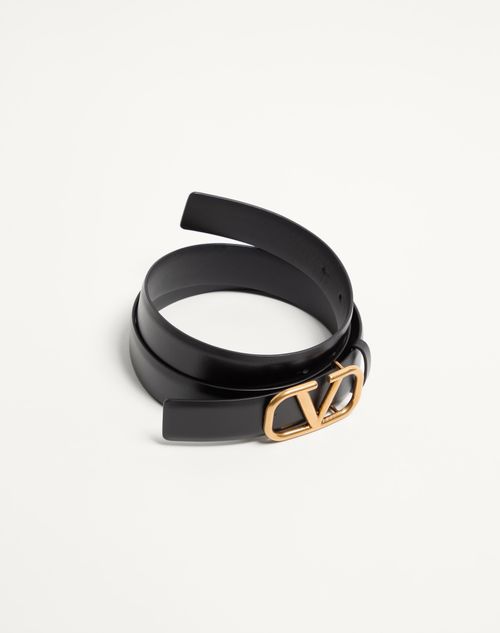 Valentino Garavani - Vlogo Signature Calfskin Belt - Black - Man - Accessories