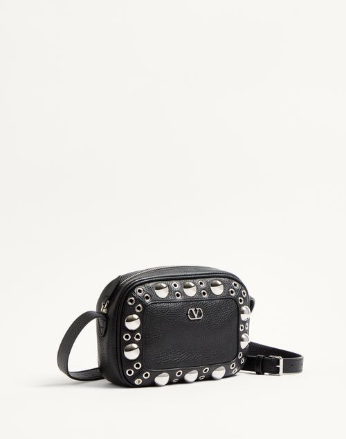 Valentino Garavani - Valentino Garavani Nellcôte Crossbody Bag In Grainy Calfskin - Black - Woman - Shoulder Bags