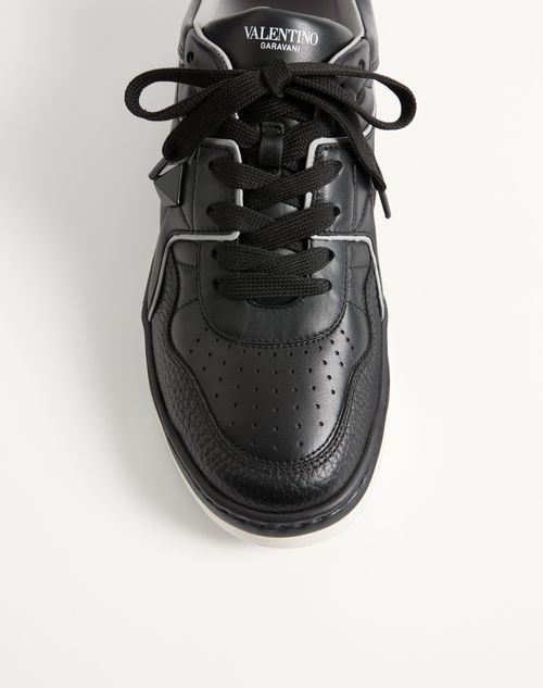 Valentino Garavani - One Stud Low-top Nappa Sneaker - Black/gray - Man - Sneakers