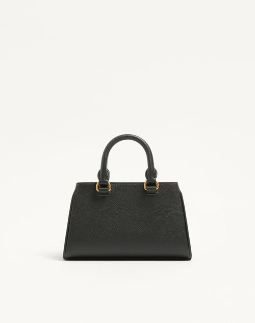Valentino Garavani - Mini Vlogo Signature Bag In Grainy Calfskin - Black - Woman - Top Handle Bags