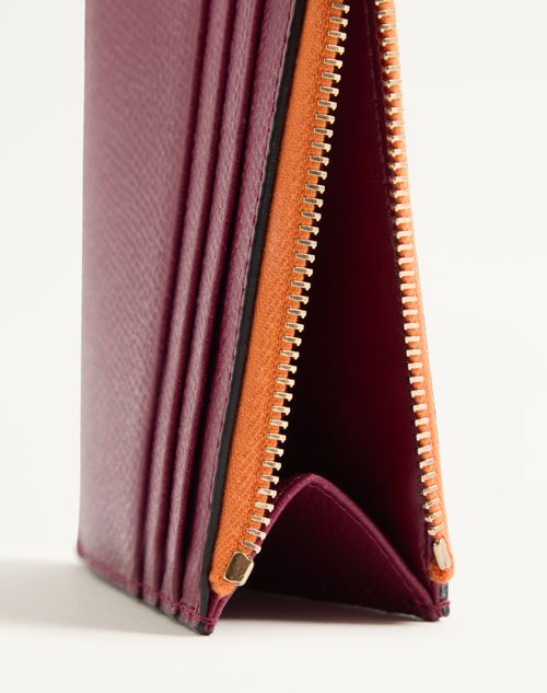 Valentino Garavani - Valentino Garavani Stud-up Coin And Cardholder In Nylon And Grainy Calfskin - Insolent - Man - Wallets And Small Leather Goods