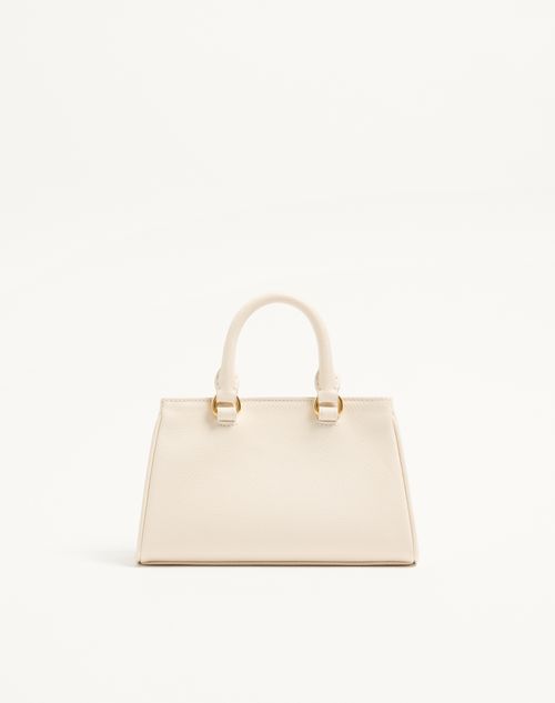 Valentino Garavani - Mini Vlogo Signature Bag In Grainy Calfskin - Ivory - Woman - Top Handle Bags
