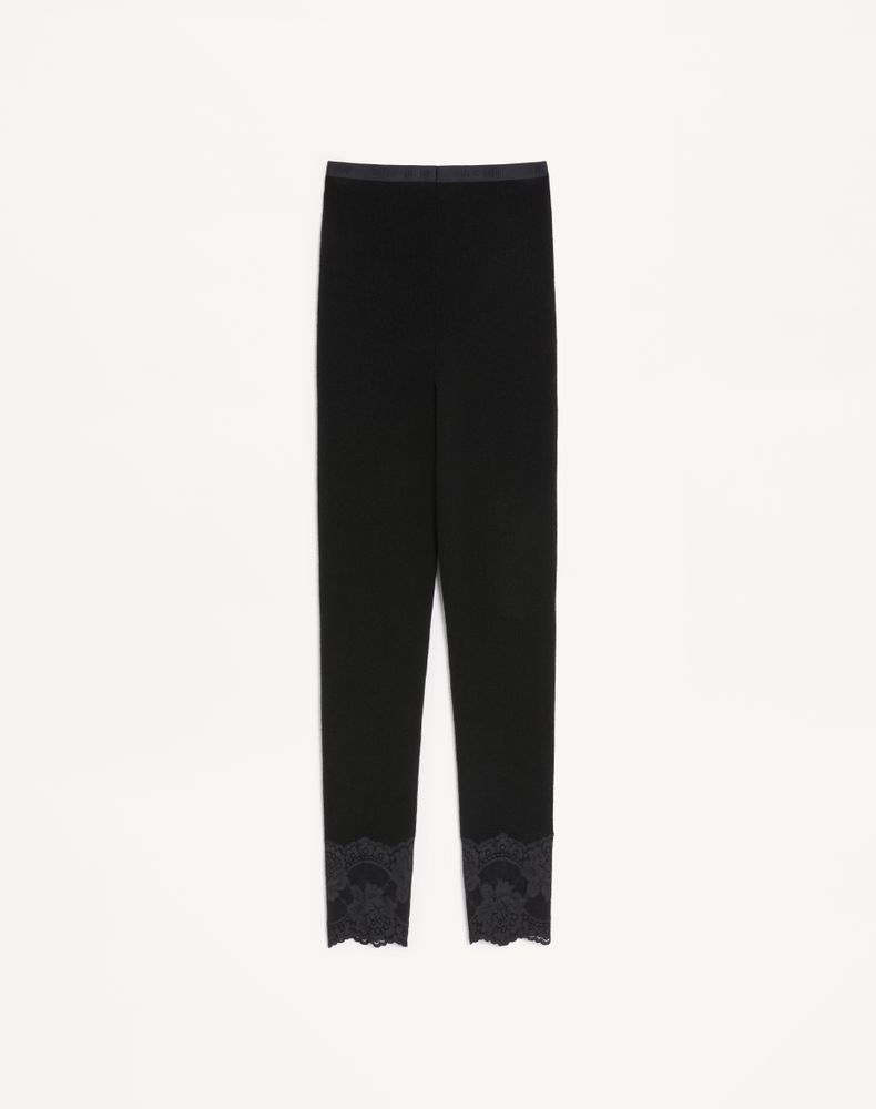 Valentino Cashmere Leggings Woman Black Xs