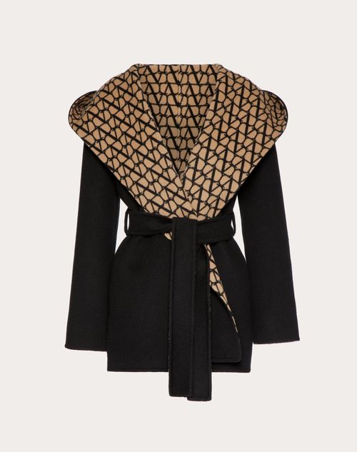 Toile Iconographe Wool Cape in Black - Valentino