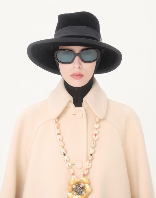 Valentino - Wool Drap Peacoat - Birch - Woman - Coats And Outerwear