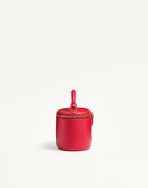 Valentino Garavani - Vlogo Signature Mini Vanity Bag In Grainy Calfskin - Rouge Pur - Woman - Wallets And Small Leather Goods