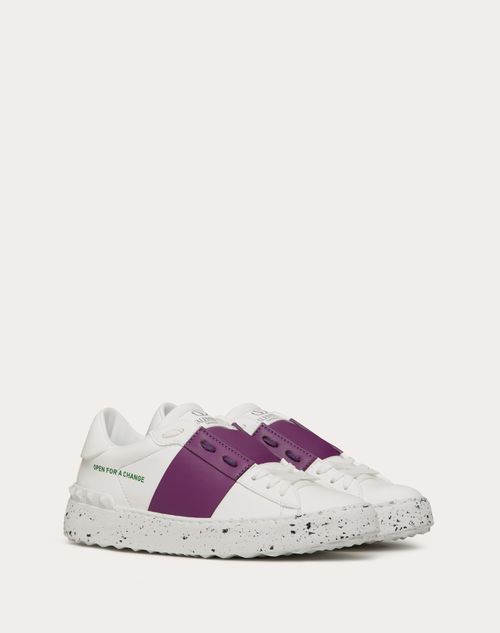 Valentino Garavani - Open For A Change Sneaker Aus Teilweise Biologischem Material - Weiß/sunset Purple - Frau - Sneaker