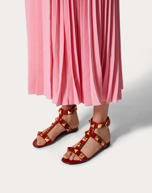 roman stud flat mule in calfskin