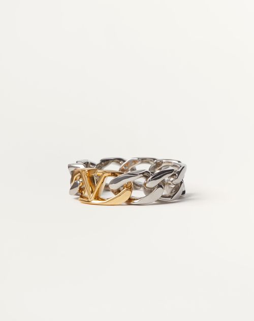 Vlogo Chain Metal Ring for Man in Gold/palladium