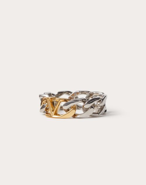 Valentino Garavani - Vlogo Chain Metal Ring - Gold - Man - Jewelry
