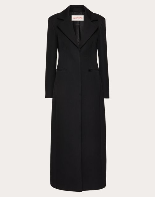 Valentino - Techno Wool Coat - Black - Woman - Coats And Outerwear