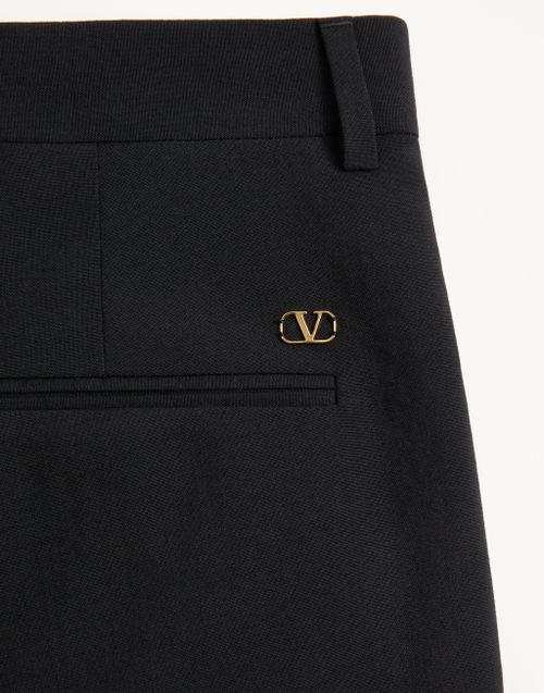 Valentino - Valentino Wool Trousers With Turn-ups - Black - Man - Pants And Shorts