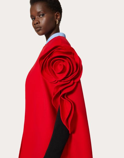 Compact Drap Cape for Woman in Red | Valentino US