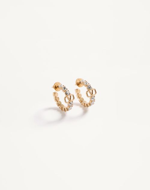 Valentino Garavani - Vlogo Signature Metal And Swarovski® Crystal Earrings - Gold - Woman - Jewellery