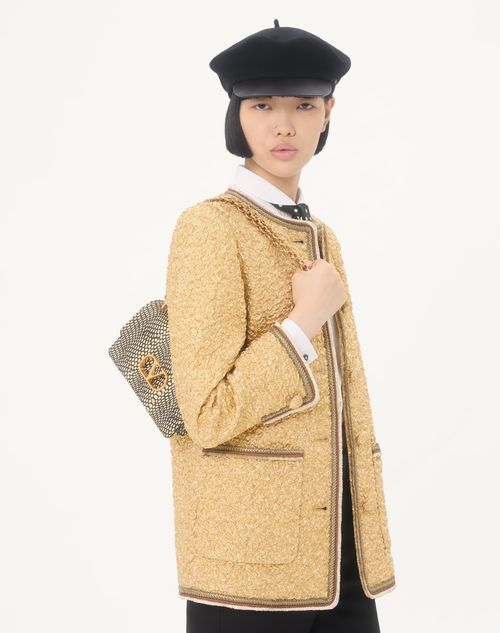 Valentino - Jacquard Cloque Caban - Gold - Woman - Jackets And Blazers