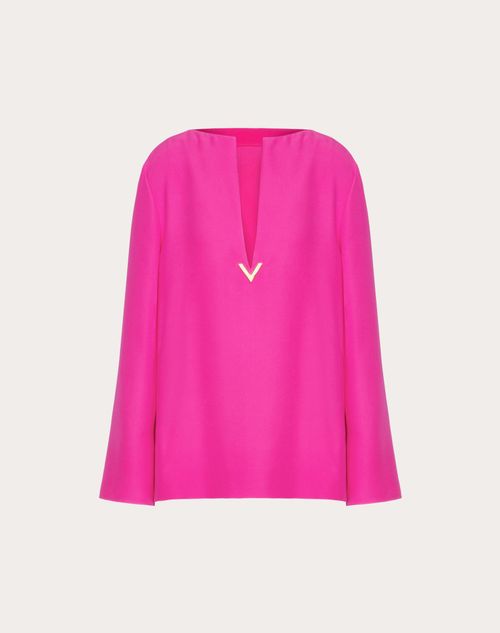 Valentino - Top En Cady Couture - Pink Pp - Femme - Chemises Et Tops
