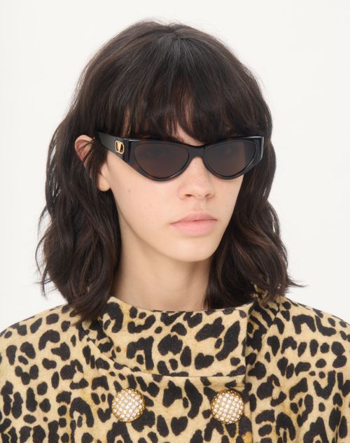Valentino - Cat-eye Acetate Glasses - Havana/brown - Woman - Eyewear