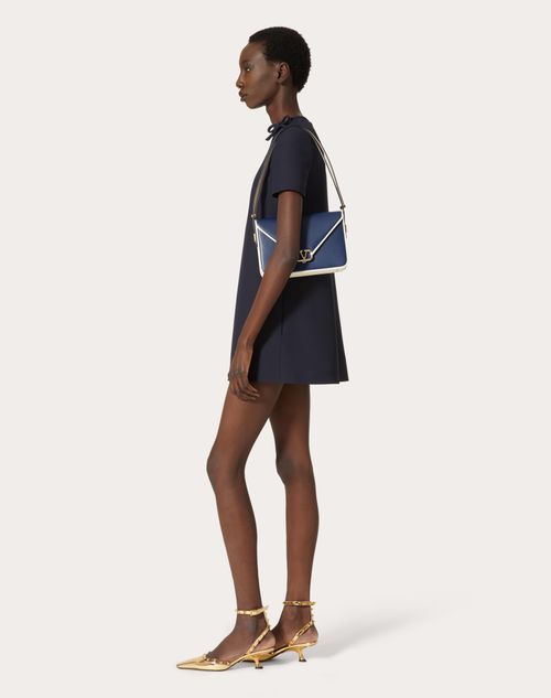 Crepe Couture Short Dress for Woman in Navy | Valentino US