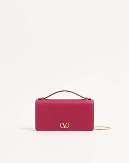 Valentino Garavani - Vlogo Signature Grainy Calfskin Wallet With Chain - Insolent - Woman - Mini Bags