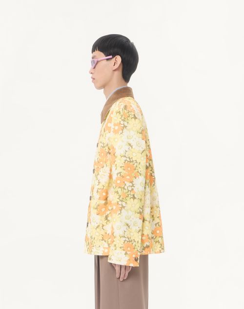 Valentino - Valentino Hemdjacke Aus Baumwolltwill Mit Papier Floral Print - Multicolor - Mann - Jacken Und Winterjacken