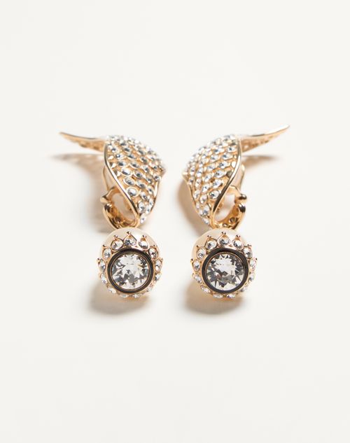 Valentino Garavani - Poetiques Des Gouttes Earrings In Metal, Pearl And Swarovski® Crystals - Crystal/cream - Woman - Jewelry