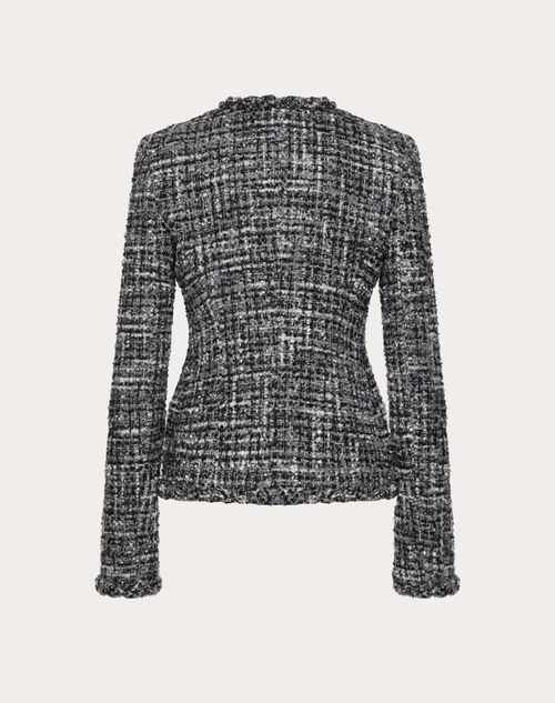 Valentino - Tweed Melange Jacket - Black - Woman - Jackets And Blazers