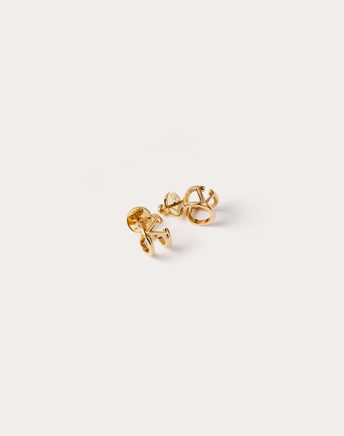 Valentino Garavani - Mini Vlogo Signature Metal Earrings - Gold - Woman - Accessories