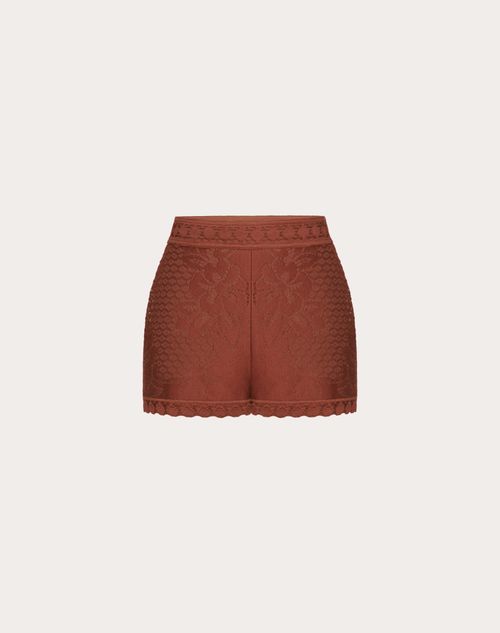 Valentino - Cotton Lace Shorts - Brown - Woman - Pants And Shorts