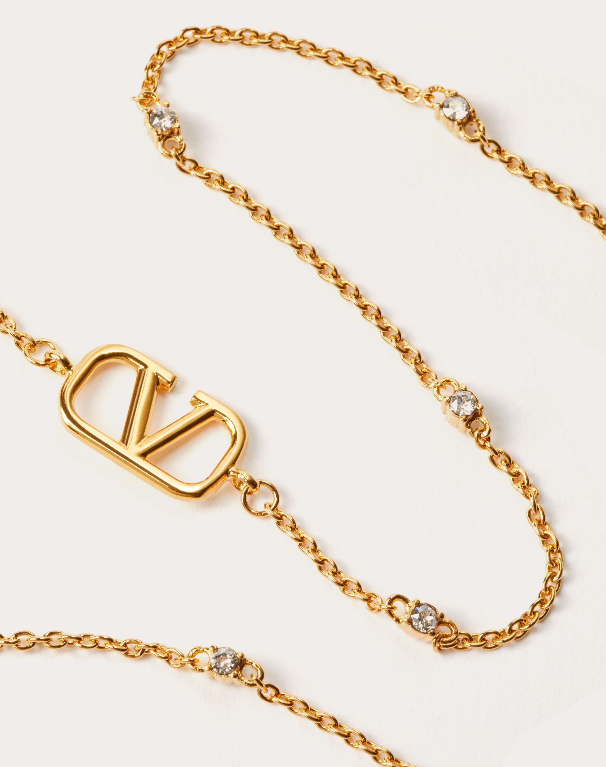 ミニ Vロゴ シグネチャー メタル X スワロフスキー® クリスタル  