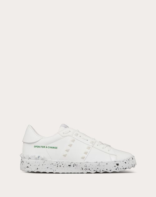 Valentino Garavani - Open For A Change Sneaker In Bio-based Material - White - Woman - Low-top Sneakers