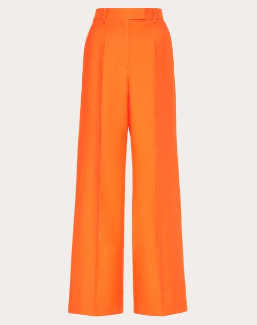 Valentino - Hose Aus Crepe Couture - Orange - Frau - Hosen & Shorts