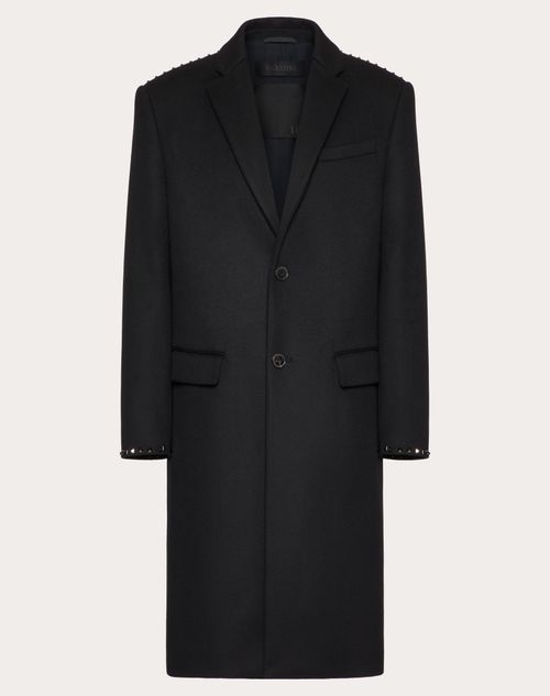 Single Breasted Coat In Double-faced Wool And Cashmere With Black