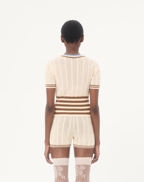 Valentino - Cotton Cardigan - Birch - Woman - Knitwear