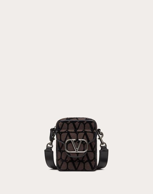 Valentino Garavani - Mini Locò Toile Iconographe Shoulder Bag - Fondantblack - Man - Shoulder Bags