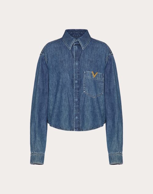 Valentino - Shirt Aus Chambray Denim - Denim - Frau - Denim