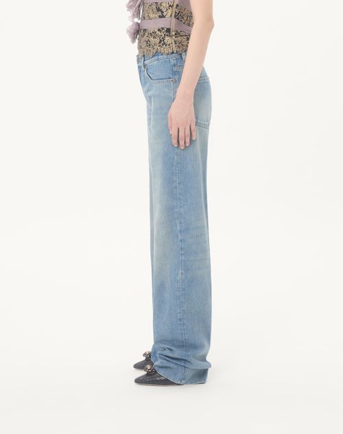 Valentino - Denim Trousers - Denim - Woman - Denim