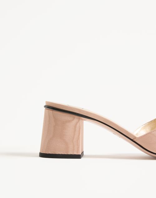 Valentino Garavani - Vlogo Signature Slide Sandal In Moiré Fabric 60mm - Pink - Woman - Sandals