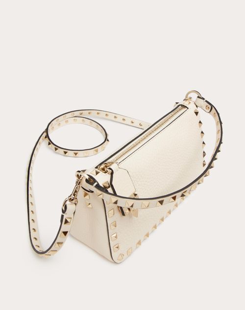 Rockstud Grainy Calfskin Tote Bag for Woman in Light Ivory