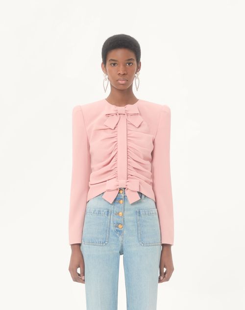 Valentino - Cropped Jacket In Crispy Light Wool - Pink - Woman - Jackets And Blazers