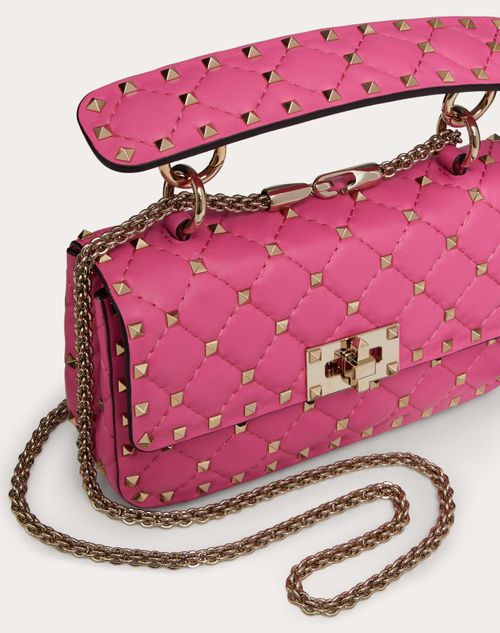 Small Nappa Rockstud Spike Bag for Woman in Pink Pp | Valentino US