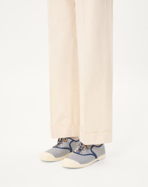 Valentino Garavani - Bay By Bay Fabric Trainer - Baltic Blue - Man - Man Shoes Sale
