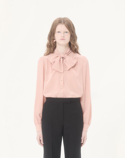 Valentino - Crepe De Chine Shirt - Vintage Rose - Woman - Shirts & Tops