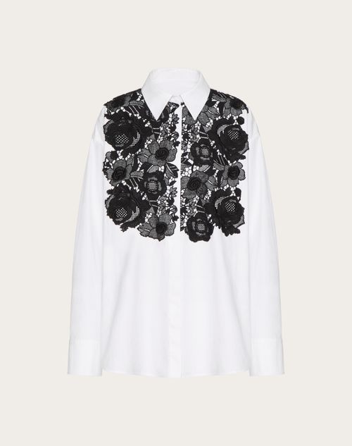 Valentino - Cotton Popeline Shirt - White/ Black - Woman - Shelf - Pap 