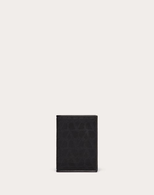 Valentino Garavani - 레더 디테일의 트왈 이코노그라프 테크니컬 패브릭 지갑 - 블랙 - 남성 - 지갑 & 가죽 소품